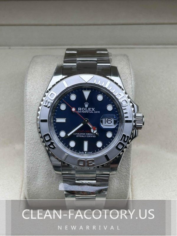 Clean Factory Rolex Yacht Master  126622 40mm Blue Dial, Platinum Bezel, 904L Steel, Best Edition 3235 Movement