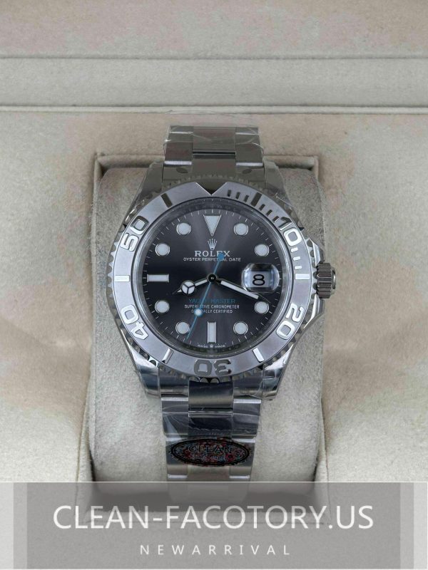 Clean Factory Rolex Yacht Master  126622 40mm Grey Dial, Platinum Bezel, 904L Steel, Best Edition 3235 Movement
