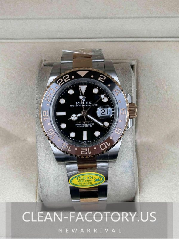 Clean Factory Rolex GMT Master II 126711CHNR , “Root Beer” Brown/Black Ceramic Bezel, Two Tone Rose Gold/904L Steel, Best Edition 3285 Movement