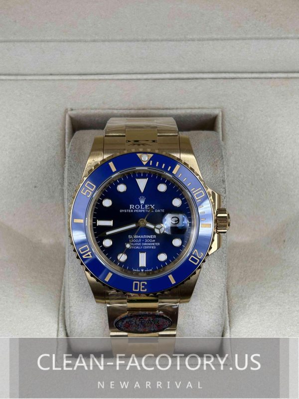 Clean Factory Rolex Submariner 126618LB 41mm, Blue Dial, Ceramic Bezel, Gold Wrap 904L Steel, Best Edition 3235 Movement