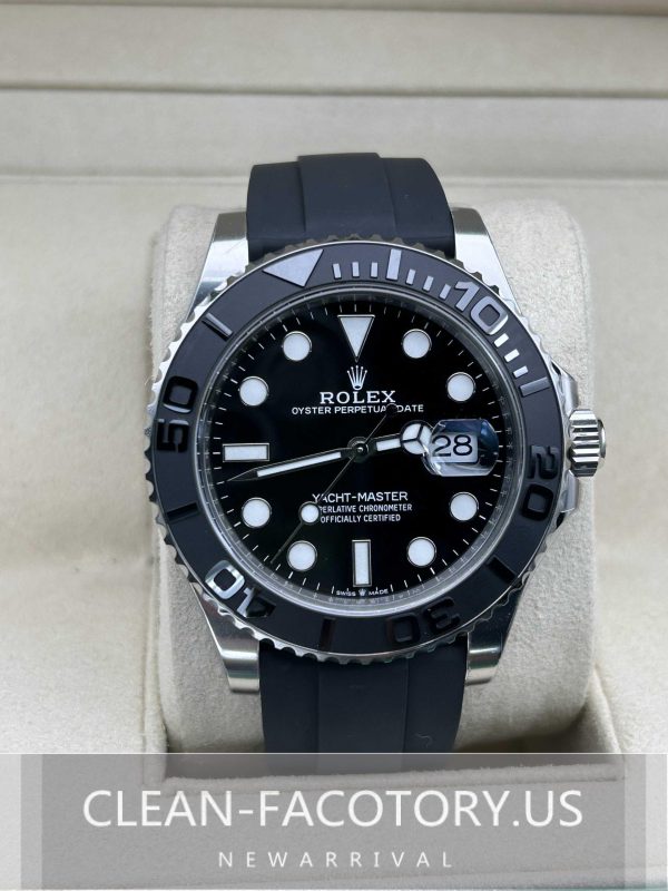 Clean Factory Rolex Yacht Master  226659 42mm Black Dial, White Gold/904L Steel, Rubber Strap, Best Edition 3235 Movement