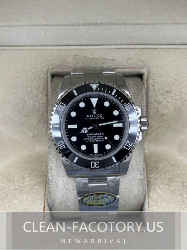 Clean Factory Rolex Submariner 124060 No Date 41mm Black Ceramic Bezel, 904L Steel, Best Edition 3230 Movement