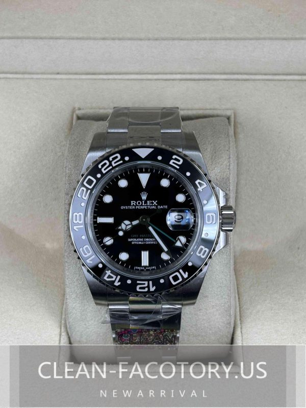 Clean Factory Rolex GMT Master II 116710LN Oyster, Black Ceramic Bezel, 904L Steel, Best Edition 3186 Movement