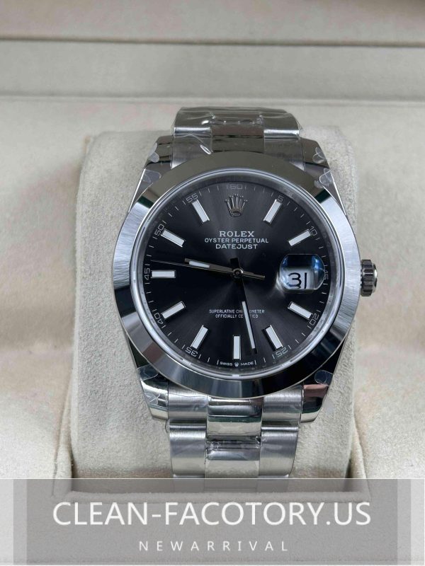 Clean Factory Rolex Datejust 41mm Oyster　126300 Grey Dial, Smooth Bezel, 904L Steel, Best Edition 3235 Movement