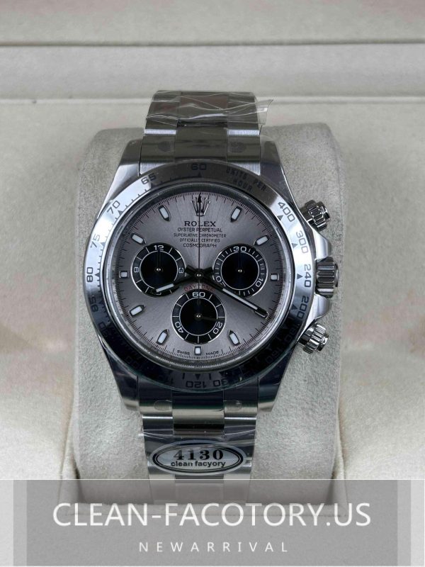 Clean Factory Rolex Daytona 116509  Sliver Panda Dial, White Gold Bezel, 904L Steel, Best Edition 4130 Movement