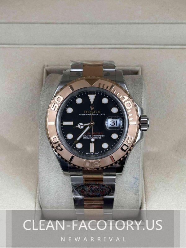 Clean Factory Rolex Yacht Master  126621 40mm Rose Gold 2-Tone Black Dial Best Edition 3235 Movement