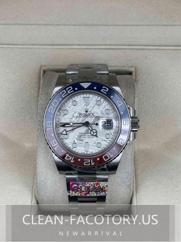 Clean Factory Rolex GMT Master II 126710BLRO Meteorite Dial, “Pepsi”Red/Blue Ceramic Bezel, 904L Steel, Best Edition 3285 Movement
