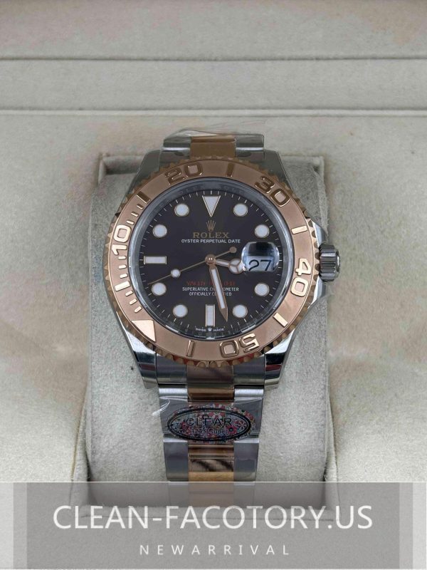 Clean Factory Rolex Yacht Master  126621 40mm Rose Gold 2-Tone Chocolate Dial Best Edition 3235 Movement
