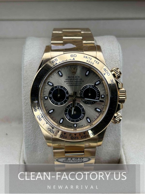 Clean Factory Rolex Daytona 116508 Champagne Panda Dial,  18k YellowGold wrapped 904L Steel, Best Edition 4130 Movement