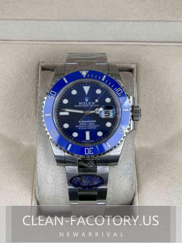 Clean Factory Rolex Submariner 116619LB 40mm Blue Dial, “Smurf” Ceramic Bezel, 904L Steel, Best Edition 3135 Movement
