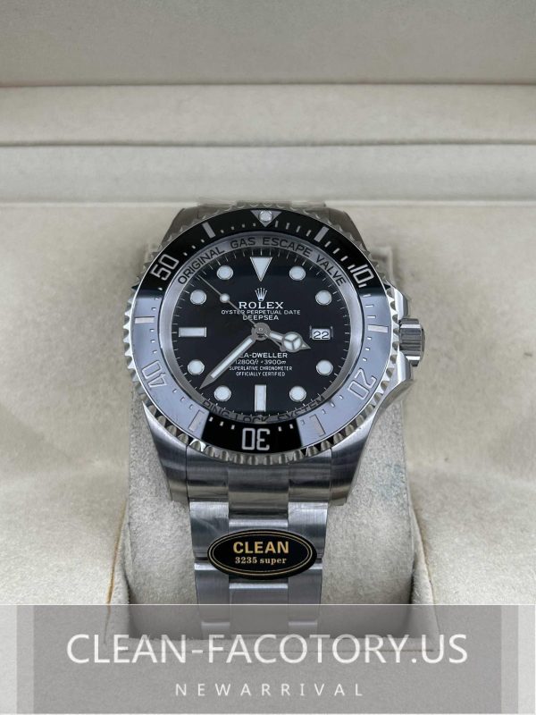 Clean Factory Rolex Sea-Dweller Deepsea 126660 44mm Black Dial, 904L Steel, Ceramic Bezel, Best Edition 3235 Movement
