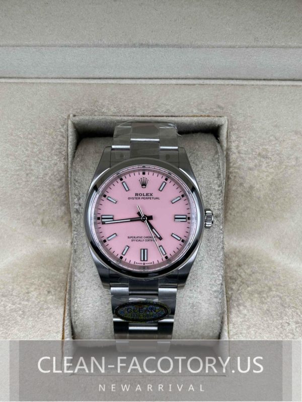 Clean Factory Rolex Oyster Perpetual 36mm 126000 Pink Dial,  904L Steel, Best Edition 3230 Movement
