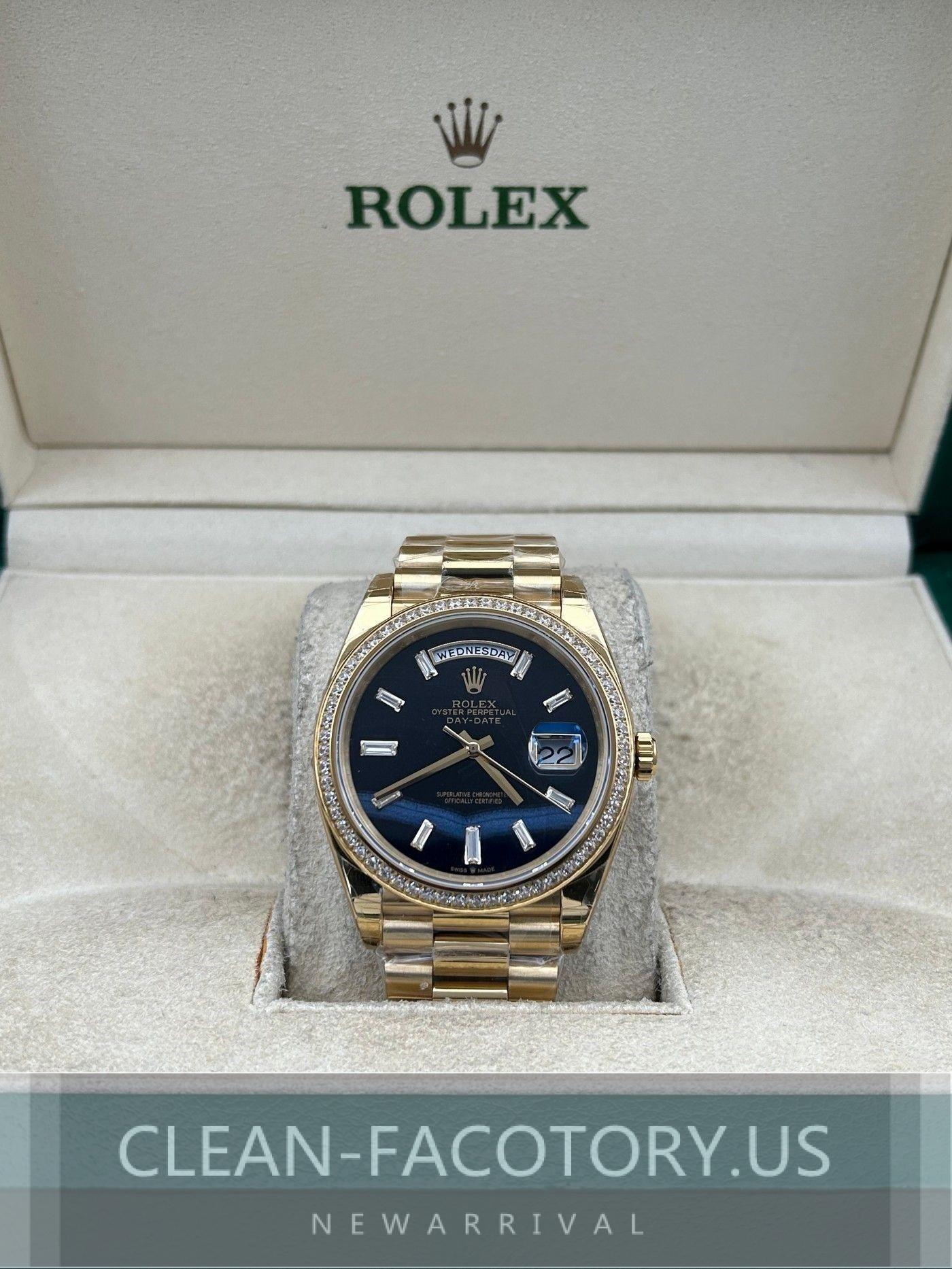 Clean Factory Rolex Day-Date 40mm 228348RBR President , Black Onyx Dial ...