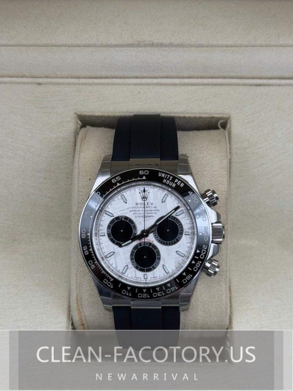 Clean Factory Rolex Daytona 126519LN Meteorite Dial, Rubber Strap, Cerachrom Bezel, 904L Steel, Best Edition 4131 Movement