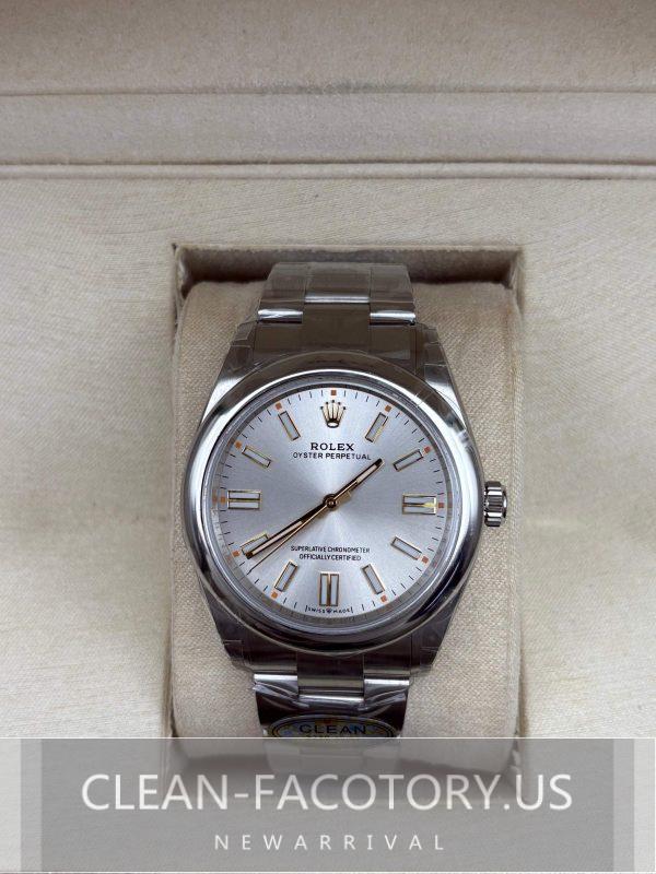 Clean Factory Rolex Oyster Perpetual 41mm 124300 Silver Dial,  904L Steel, Best Edition 3230 Movement