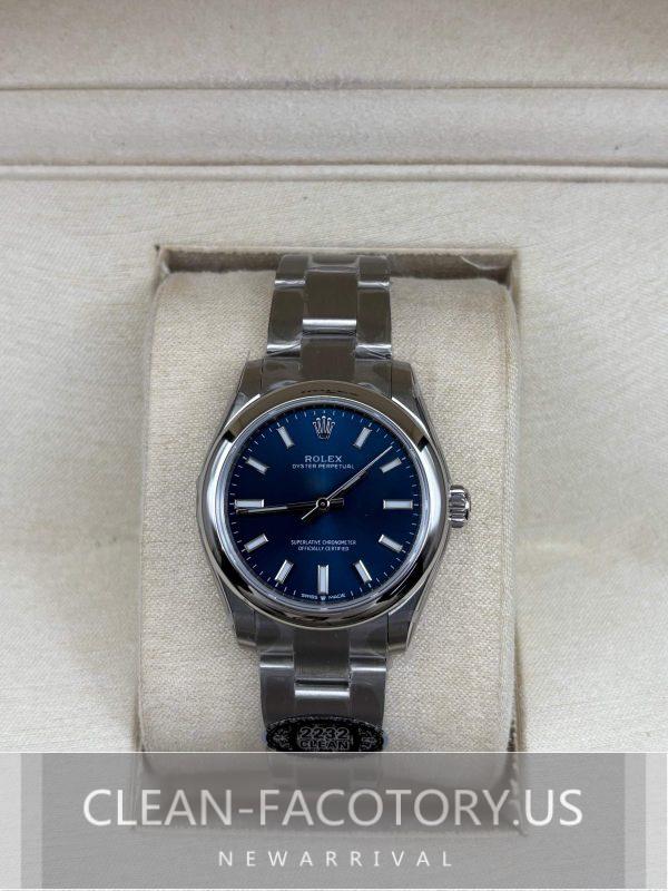 Clean Factory Rolex Oyster Perpetual Lady 31mm 277200 Blue Dial,  904L Steel, Best Edition 2232Movement