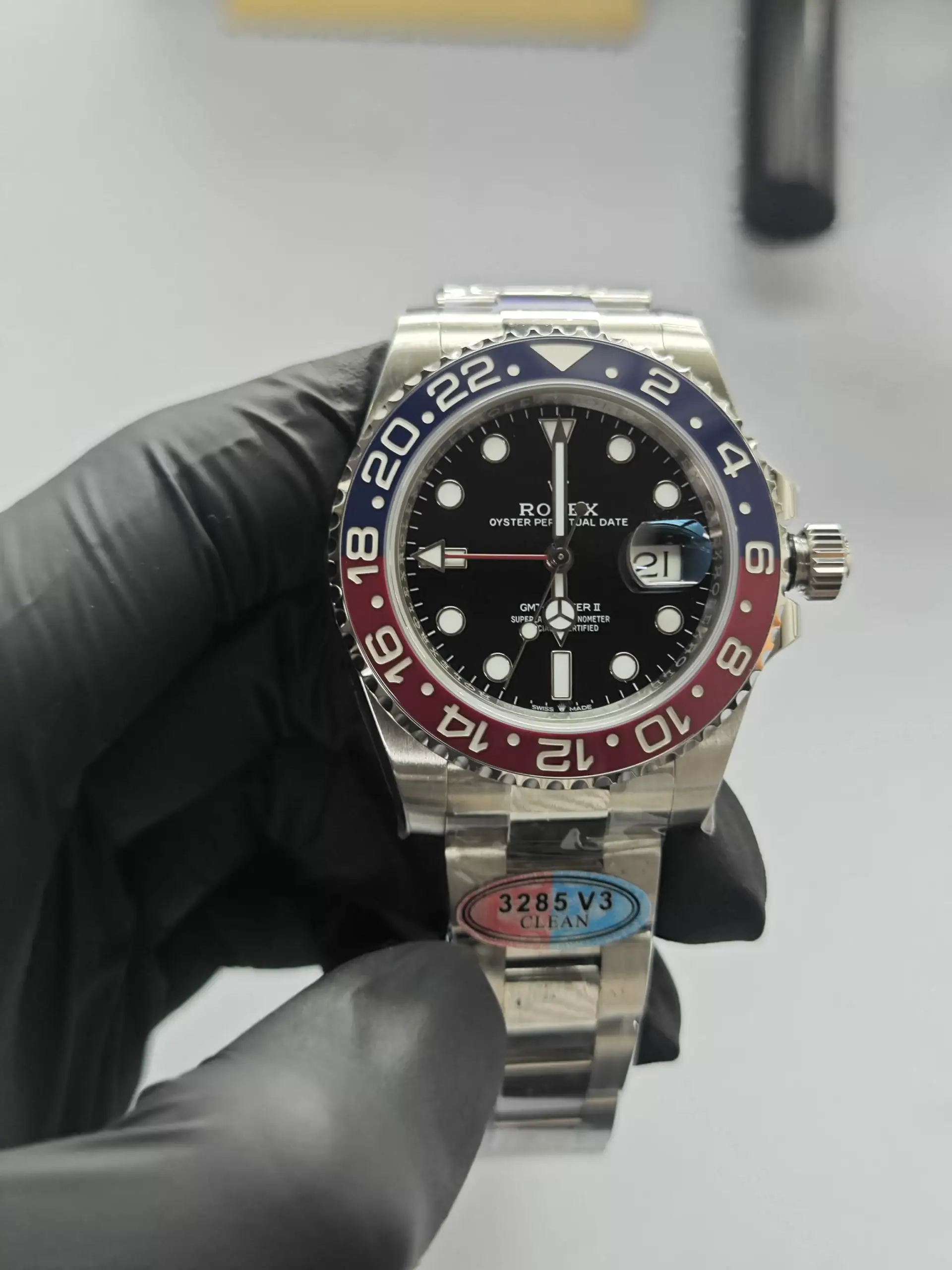 Clean Factory Rolex Gmt Master Ii 126710blro Oyster Pepsired Blue Ceramic Bezel 904l Steel Best Edition 3285 Movement