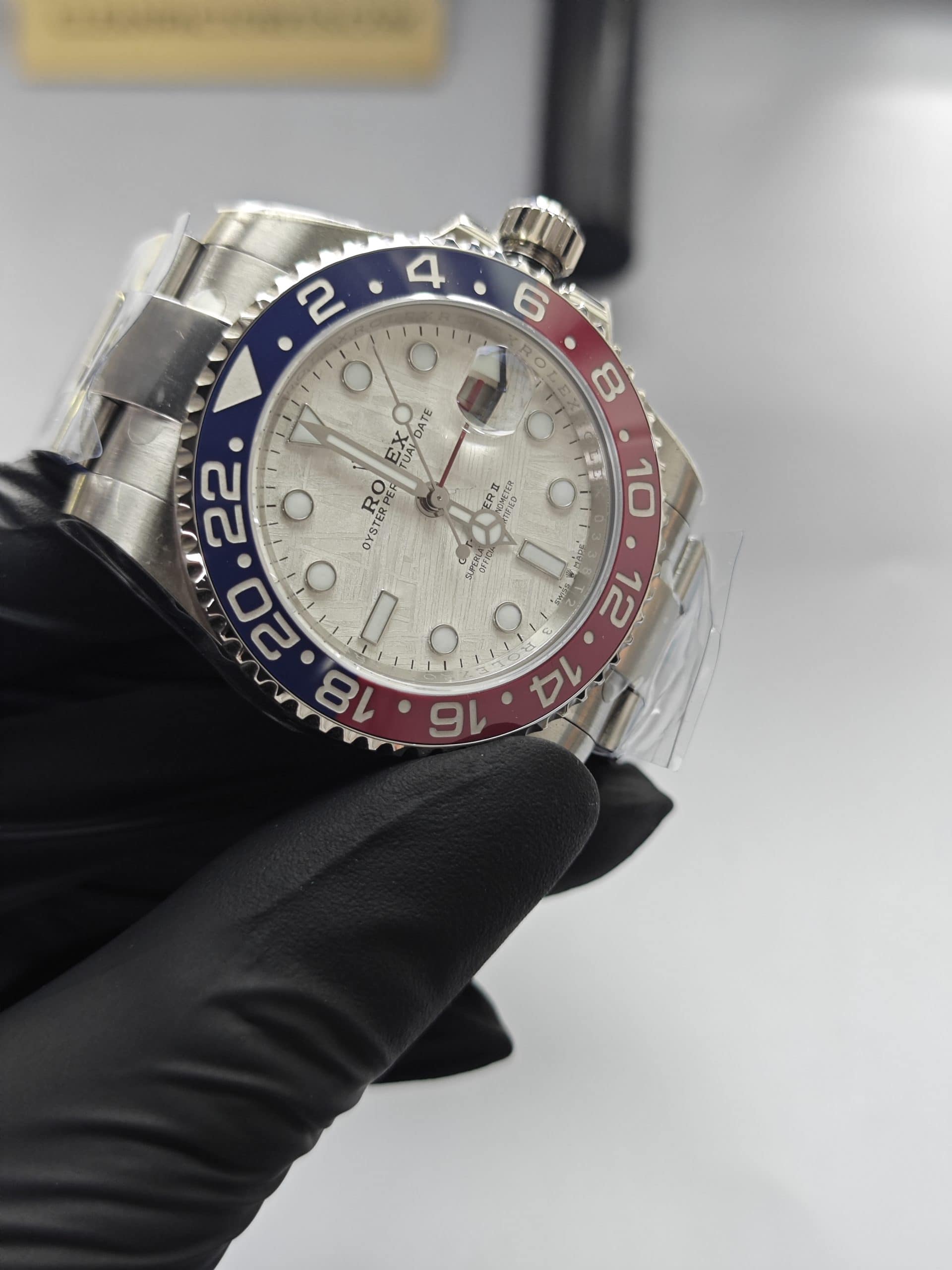 Clean Factory Rolex Gmt Master Ii 126710blro Meteorite Dial Pepsired Blue Ceramic Bezel 904l Steel Best Edition 3285 Movement