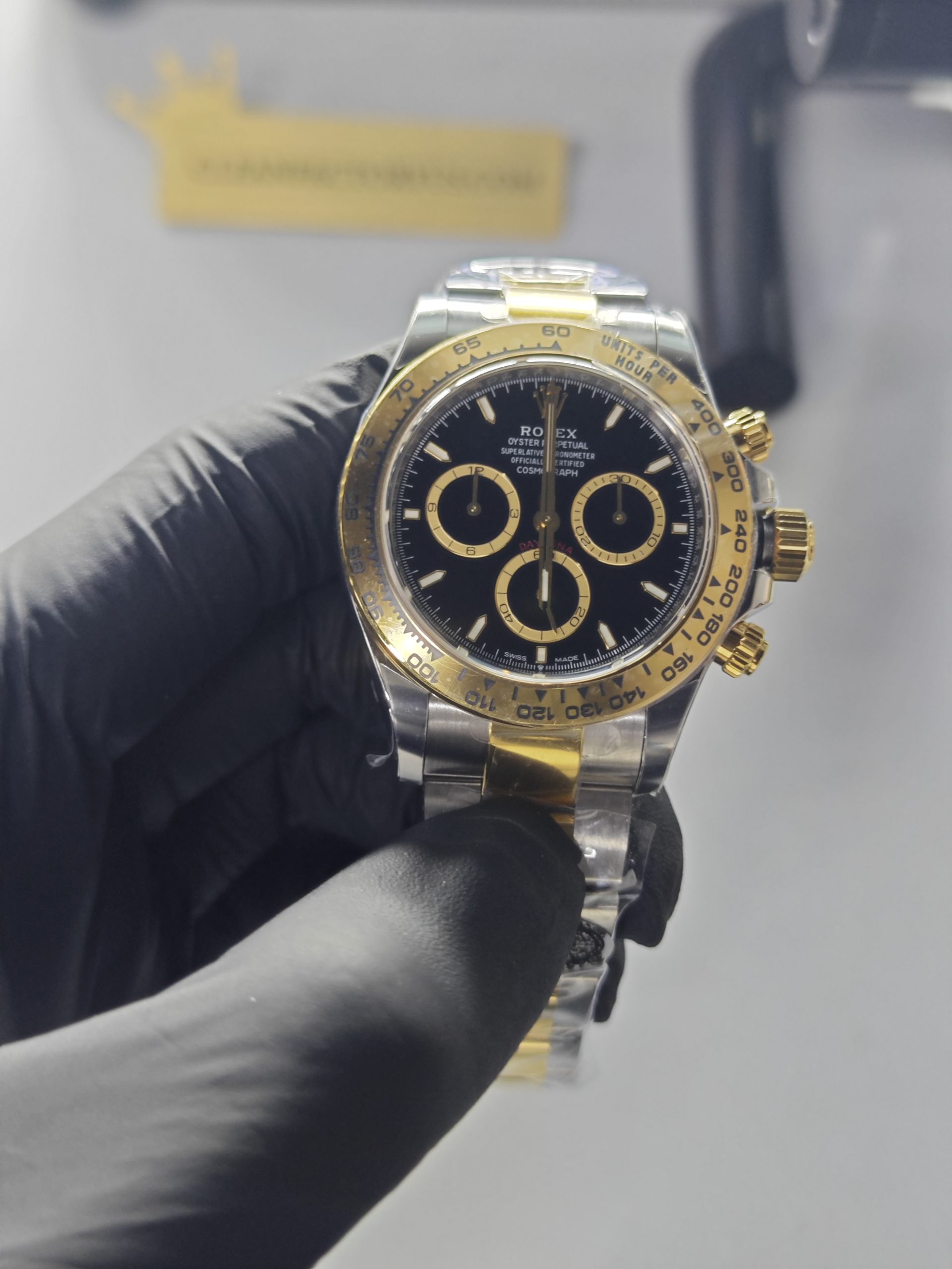 Clean Factory Daytona 126503 Black Dial, 2tone 18k Gold wrapped