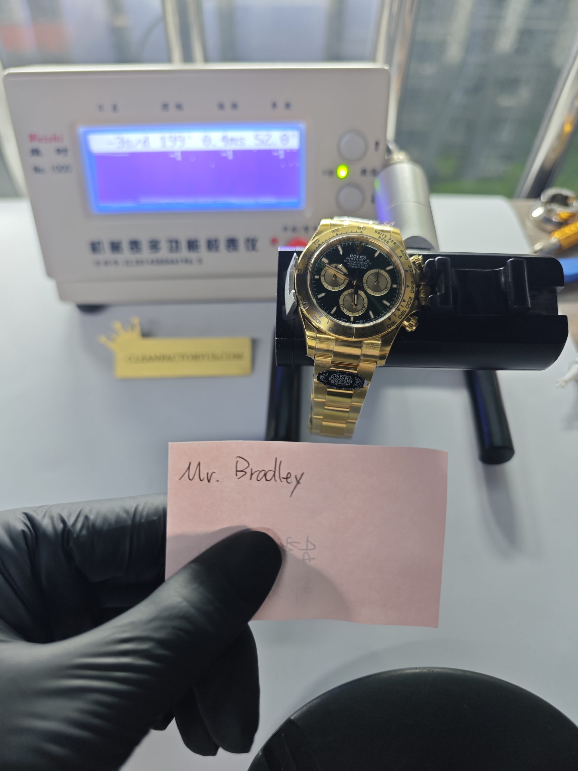Clean Factory Daytona 126508 “John Mayer”Green Panda Dial, Gold Bezel, Yellow Gold