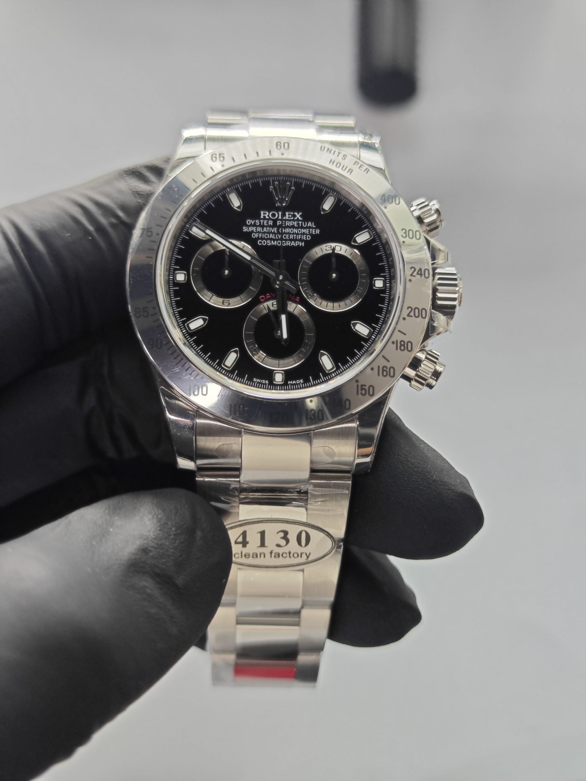 Clean Factory Daytona 116520 40mm Black Dial, 904L Steel Bezel