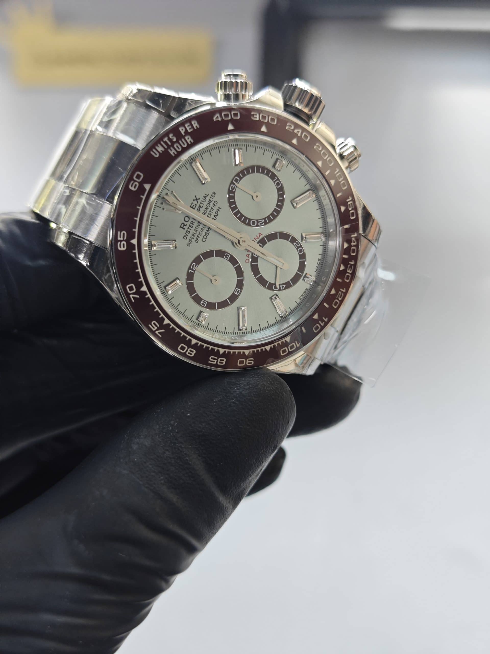 Clean Factory Daytona 126506 IceBlue Dial, Diamond Makers, Brown Ceramic Bezel