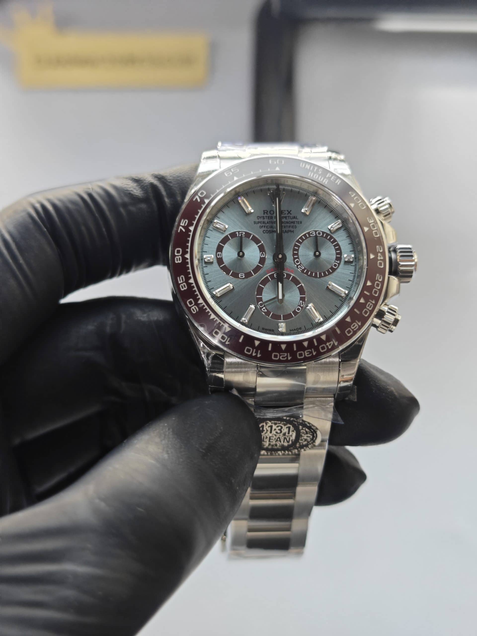 Clean Factory Daytona 126506 IceBlue Dial, Diamond Makers, Brown Ceramic Bezel