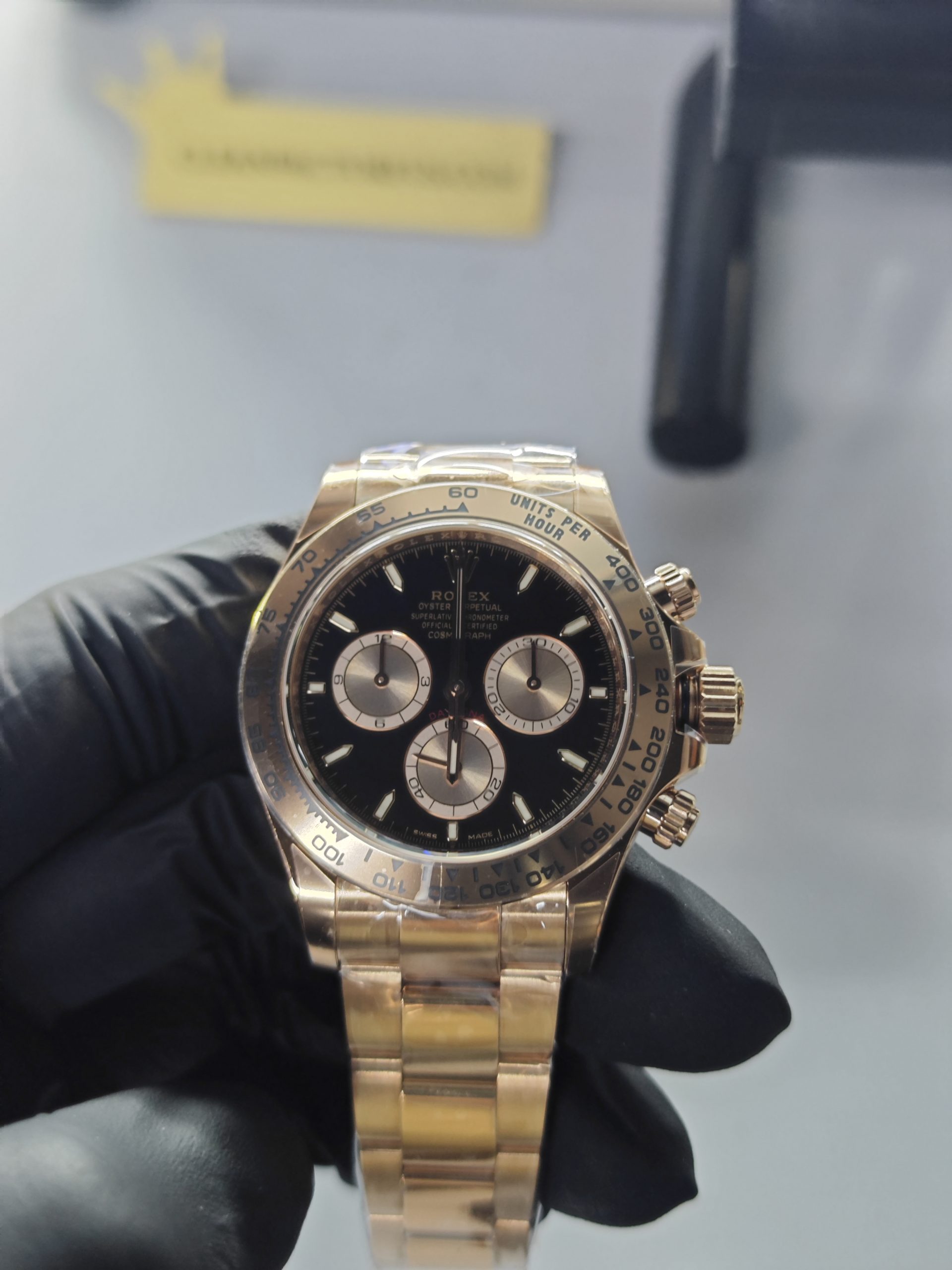 Clean Factory Rolex Daytona 126505 Black Panda Dial Rosegold Bezel Rose Gold Wrapped 904l Steel Best Edition 4131 Movement