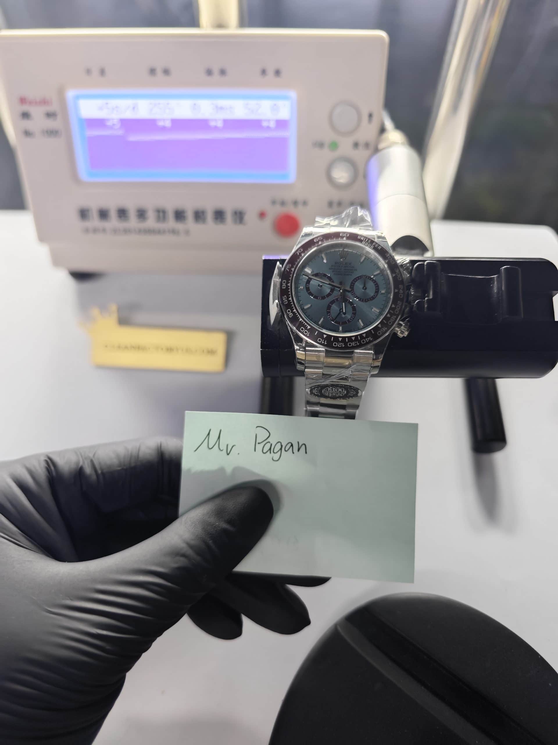 Clean Factory Rolex Daytona M126506 Ice Blue Dial Chestnut Brown Ceramic Bezel Platinum Wrapped 904l Steel Transparent Case Back Best Edition 4131 Movement