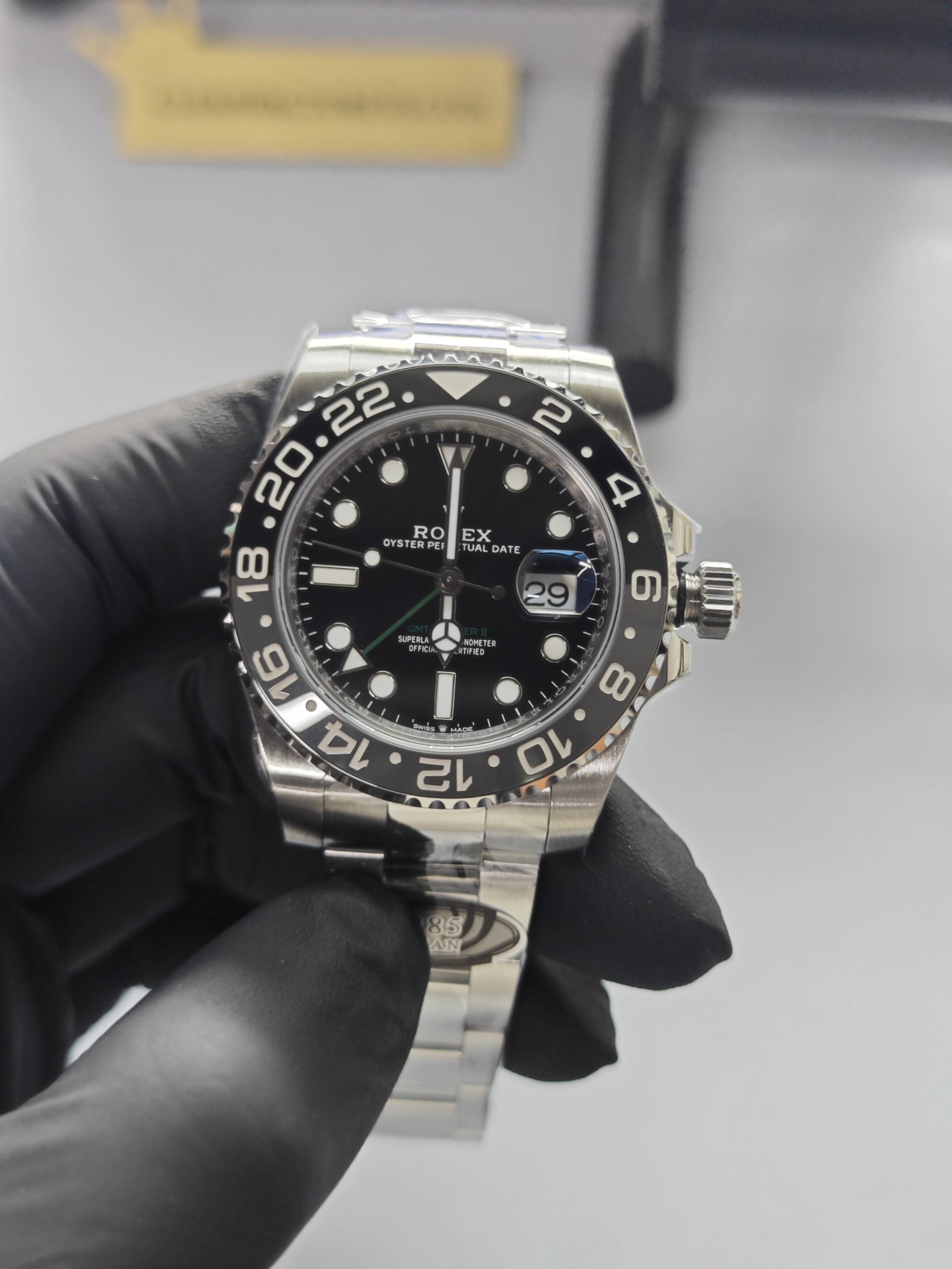 Clean Factory GMT Master II 126710GRNR Oyster, Green 24-hour hand, Black/Grey