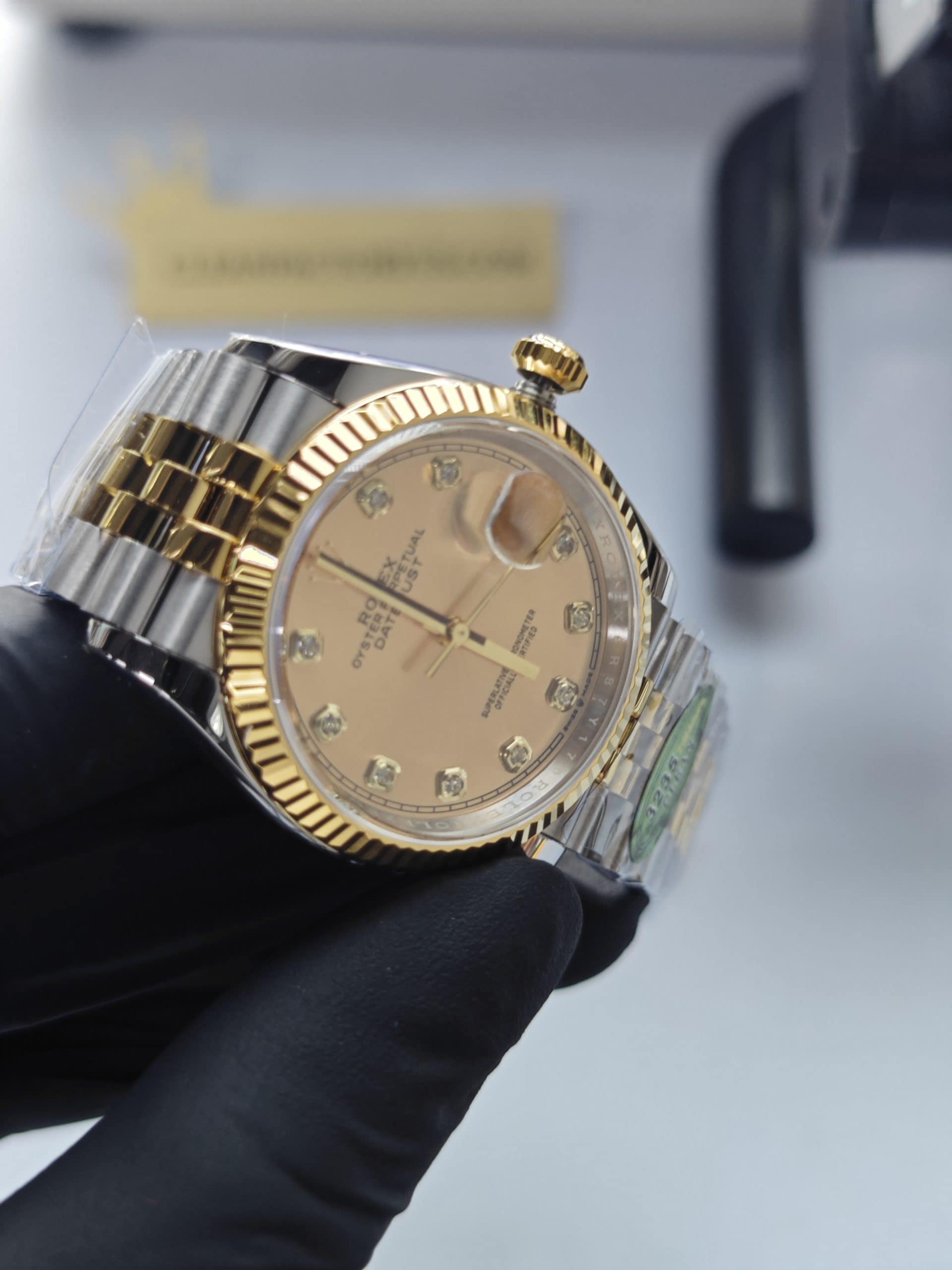 Clean Factory Datejust 36mm 126233Jubilee Two-Tone, Gold Diamond Dial, Gold Fluted Bezel