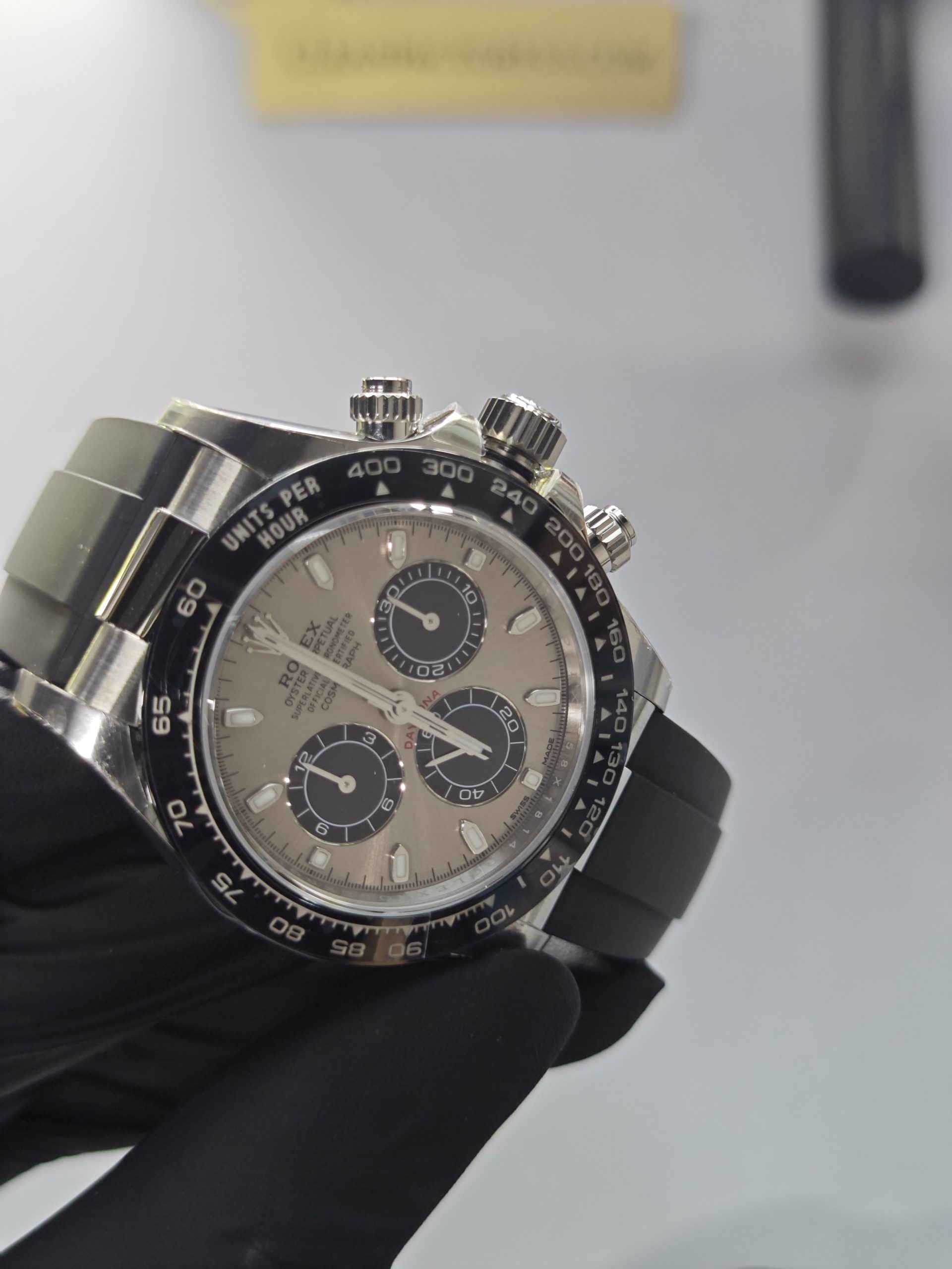 Clean Factory Daytona 116519LN Grey Panda Dial, Rubber Strap, Cerachrom Bezel
