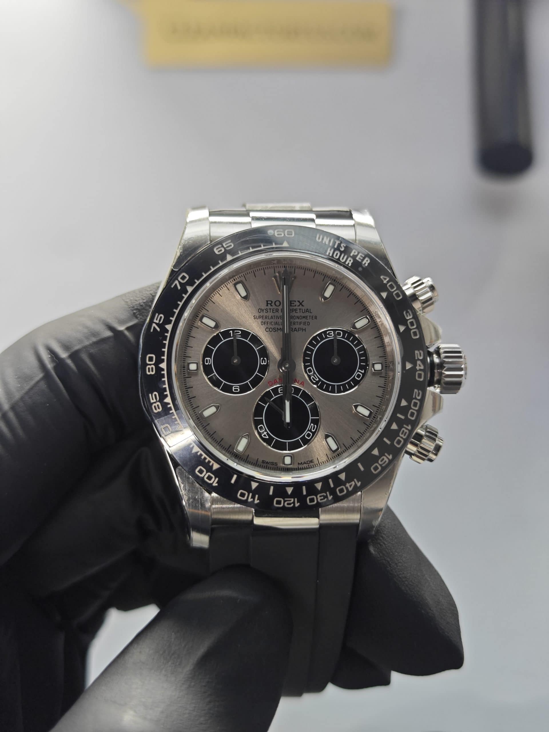 Clean Factory Daytona 116519LN Grey Panda Dial, Rubber Strap, Cerachrom Bezel