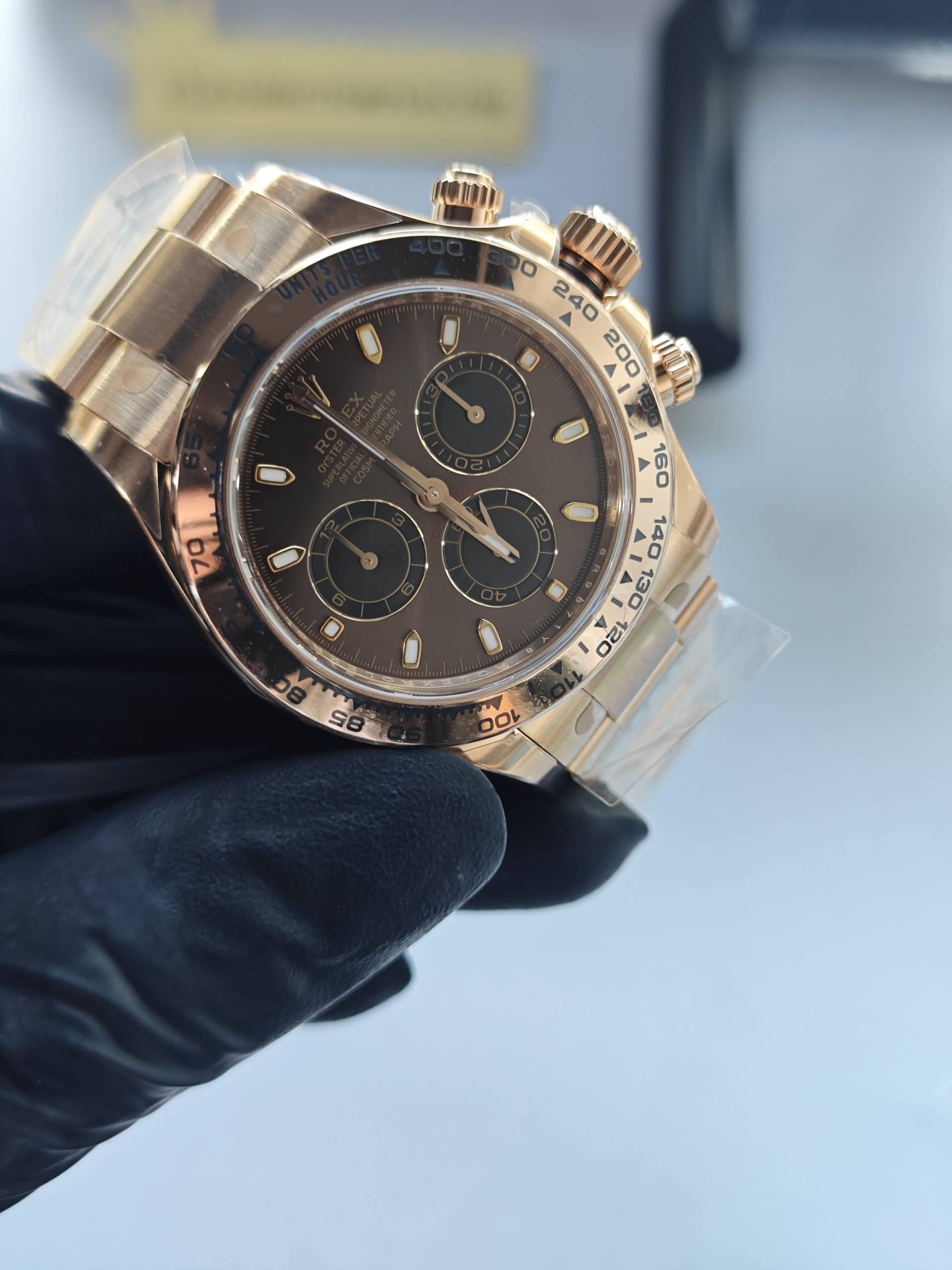 Clean Factory Rolex Daytona 116505 Rose Gold Chocolate Dial