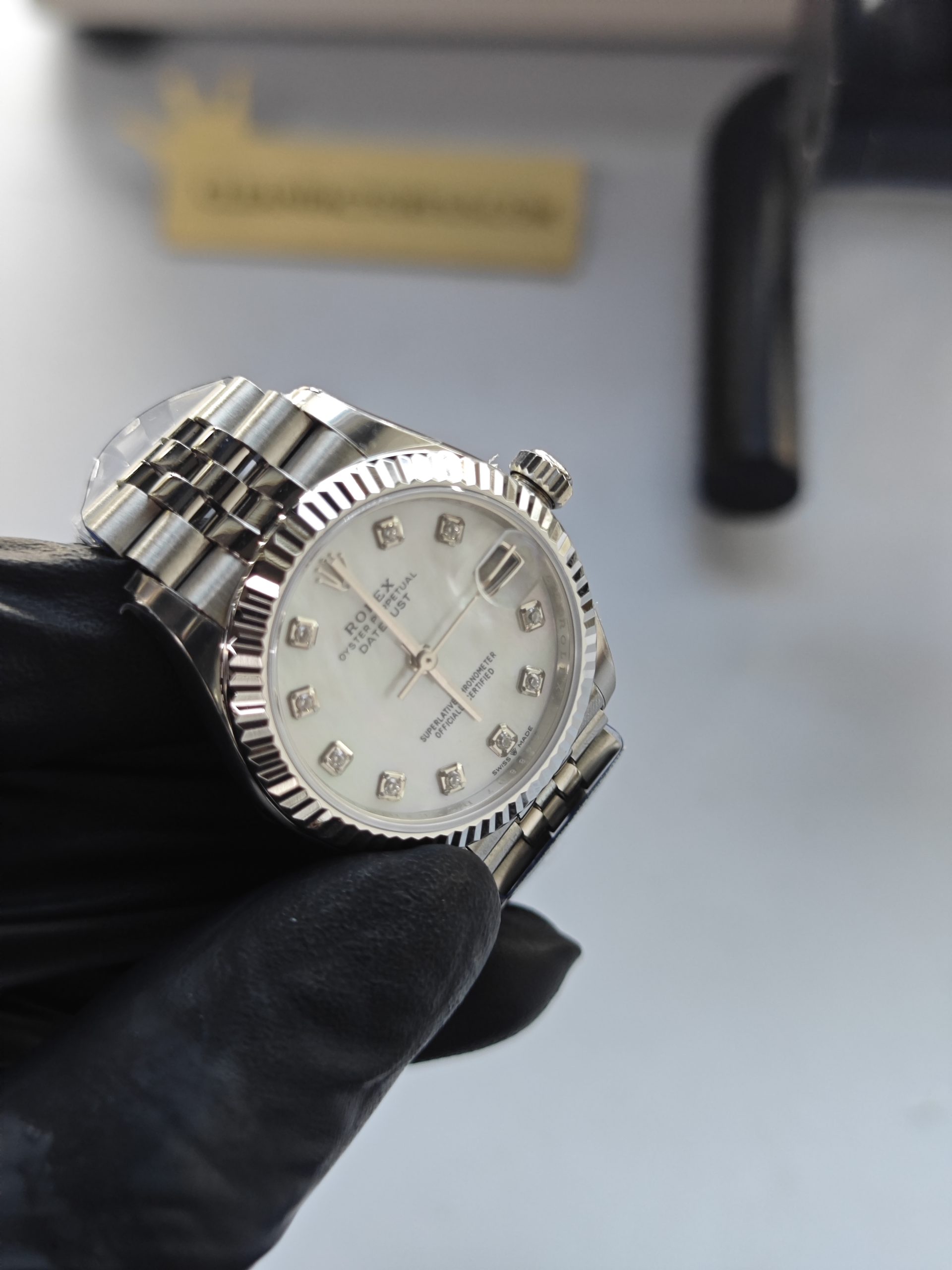 Clean Factory Rolex Lady Datejust 31mm 278274 Jubilee Mother of Pearl Dial Diamond Makes Platinum Fluted Bezel