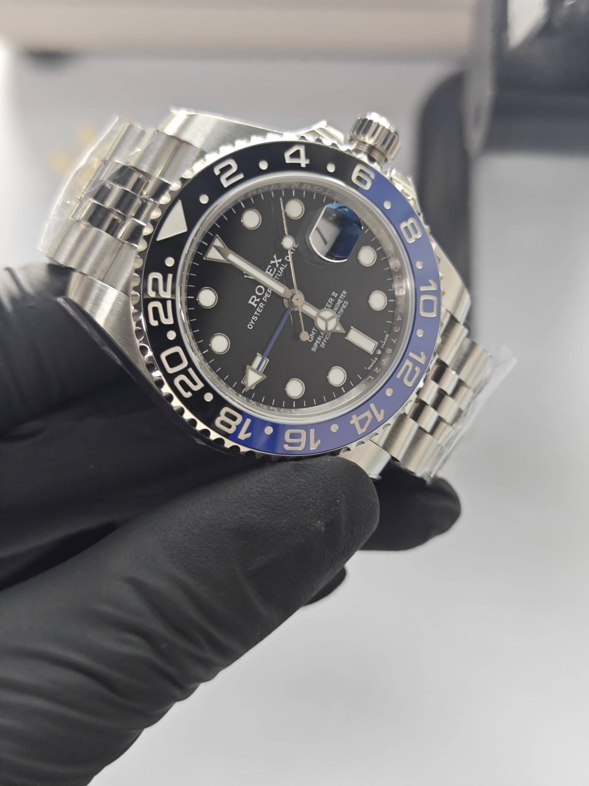 Clean Factory Rolex GMT Master II 126710blnr Jubilee Batman Black Blue Ceramic Bezel