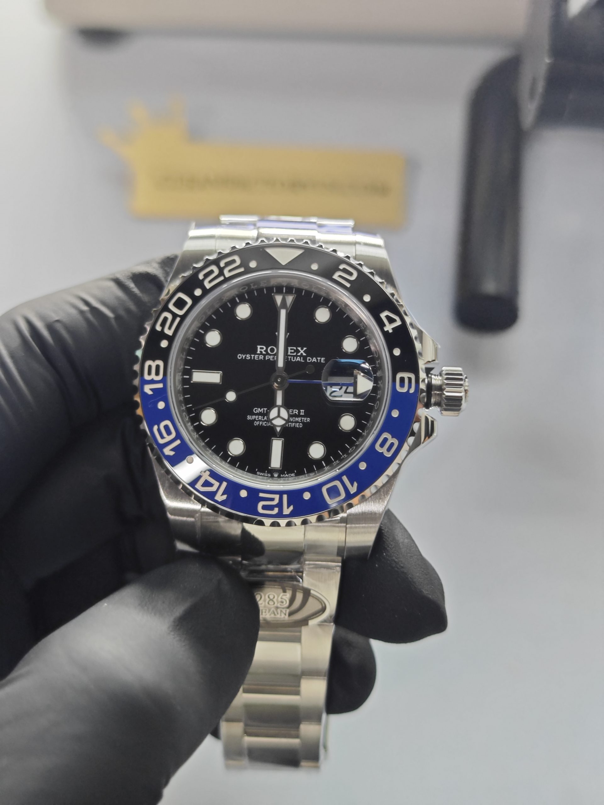 Clean Factory Rolex GMT Master II 126713grnr Oyster Black Grey Ceramic Bezel