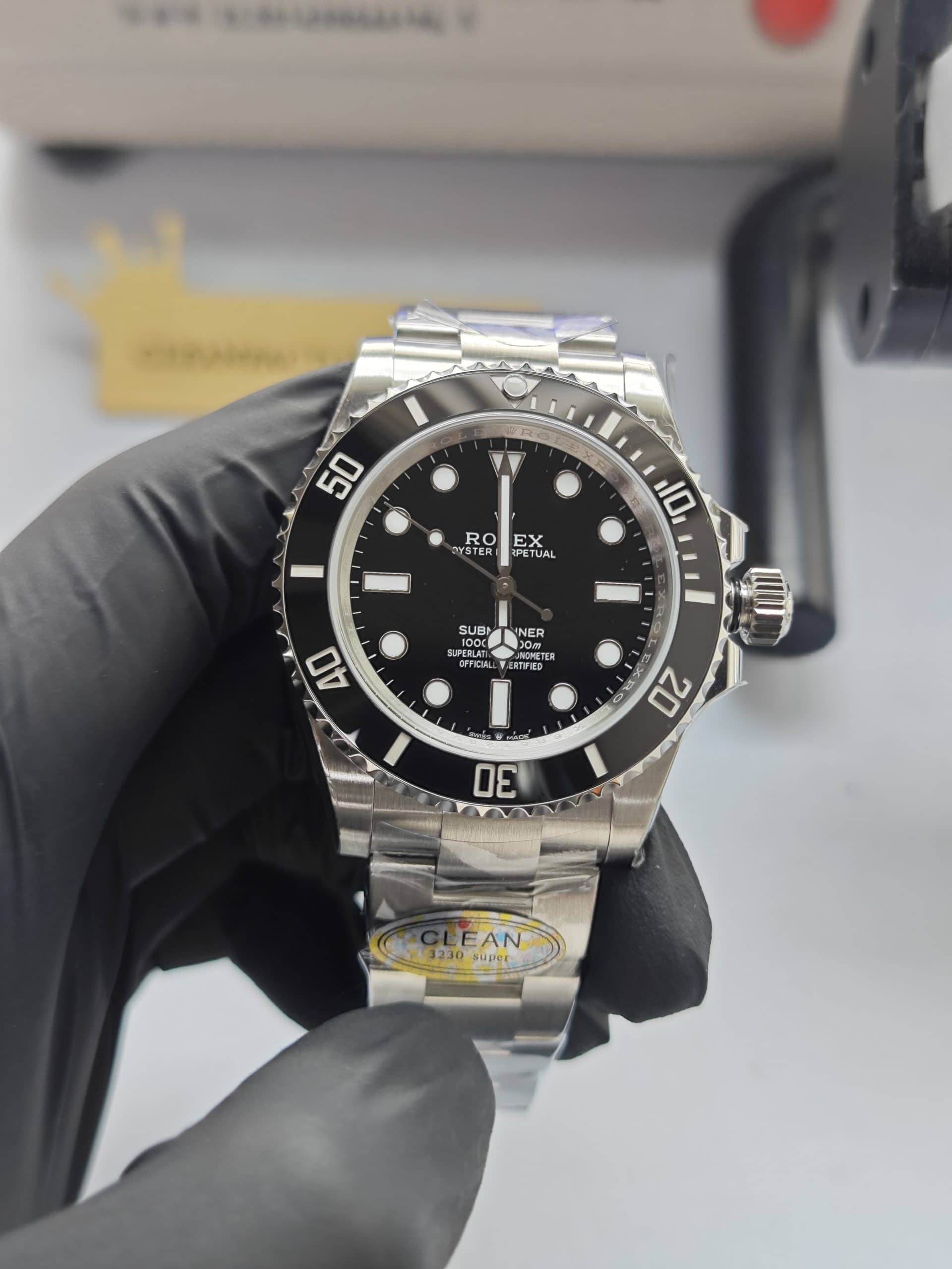Clean Factory Rolex Submariner 124060 No Date 41mm Black Ceramic Dial, 904L Steel