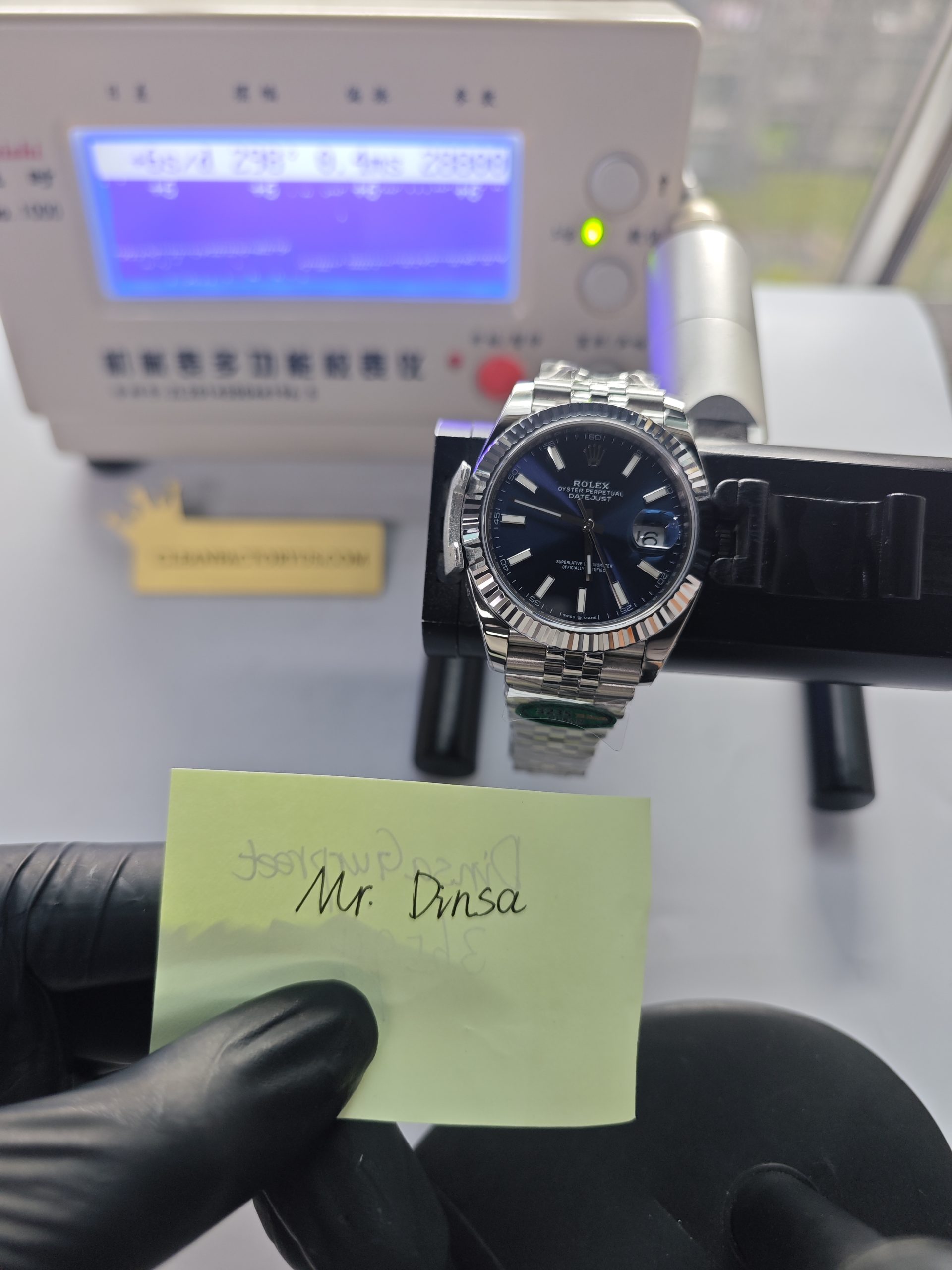 Clean Factory Datejust 41mm Jubilee Blue Dial, White Gold Fluted Bezel