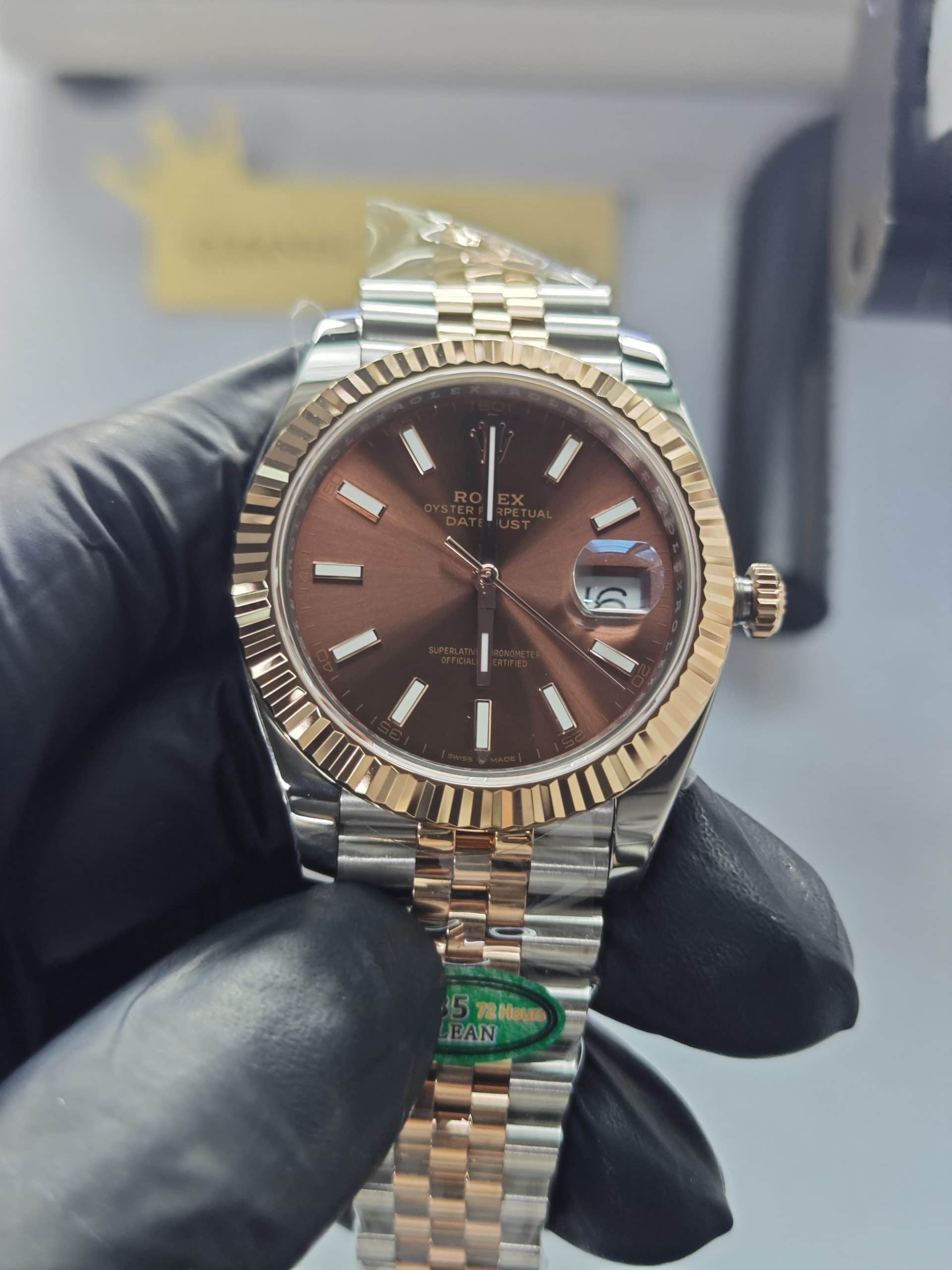 Clean Factory Datejust 41mm 126331Jubilee Two-Tone, Chocolate Dial, Gold Fluted Bezel