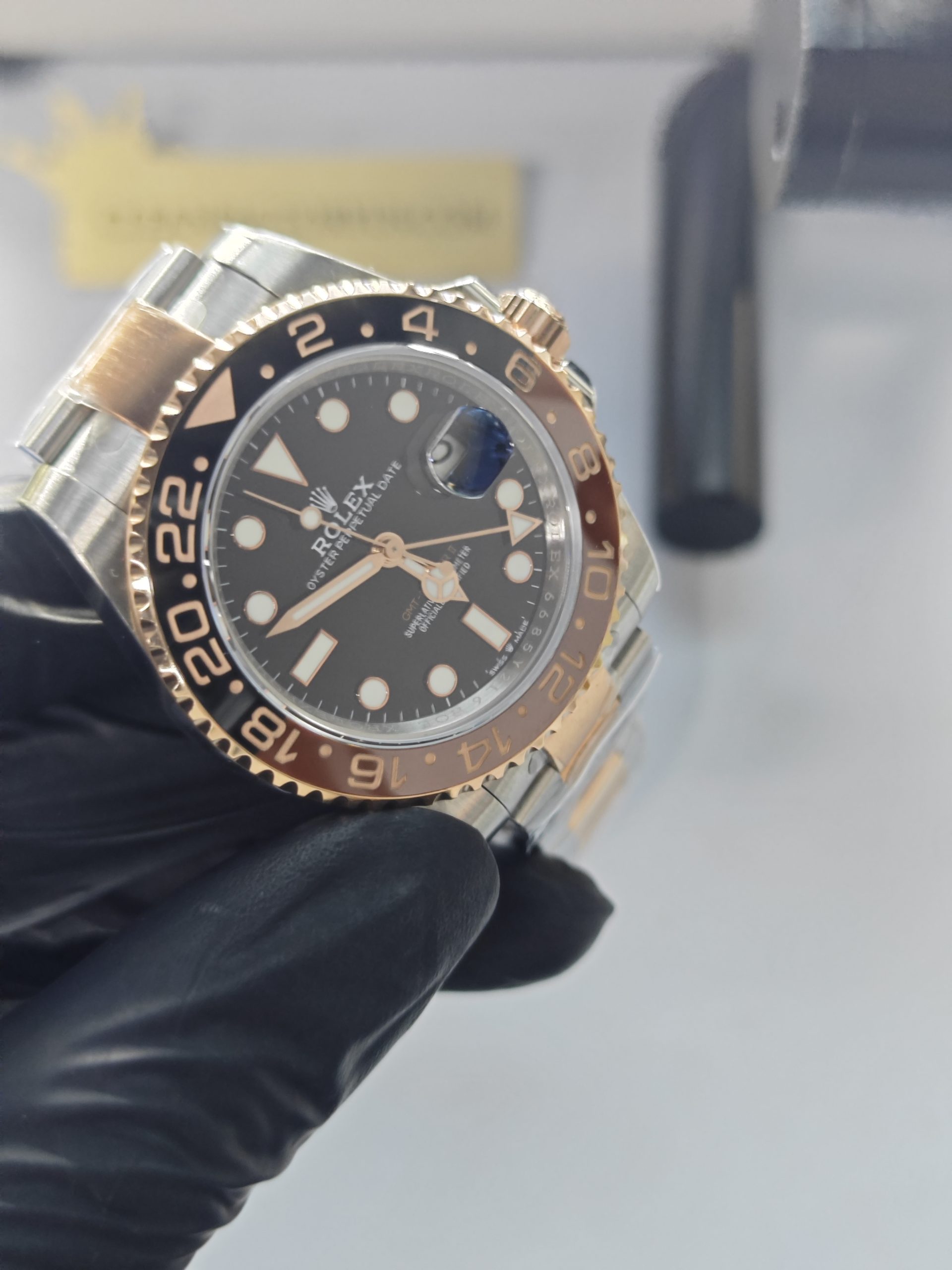 Clean Factory GMT Master II 126711CHNR , “Root Beer” Brown/Black Ceramic Bezel, Two Tone Rose Gold