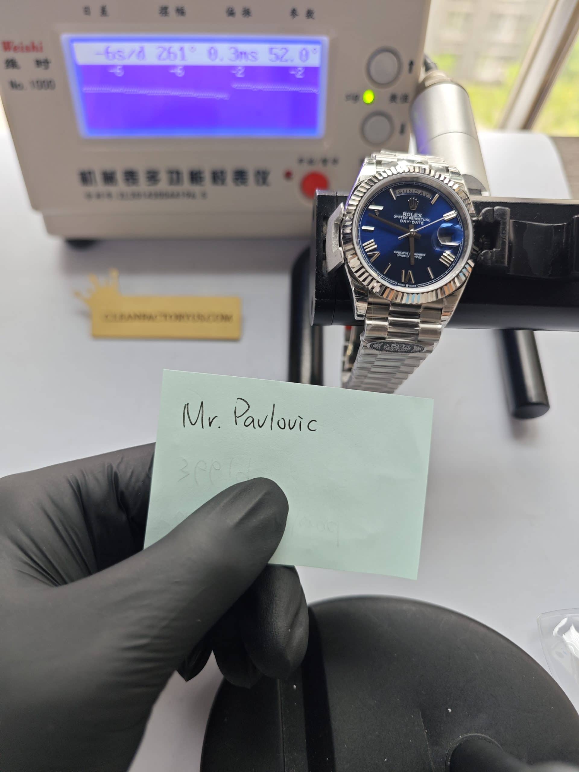 Clean Factory Rolex Day Date 40mm 228239 President Blue Dial Platinum Fluted Bezel 18k Gold Wrapped 904l Steel Best Edition 3255 Movement