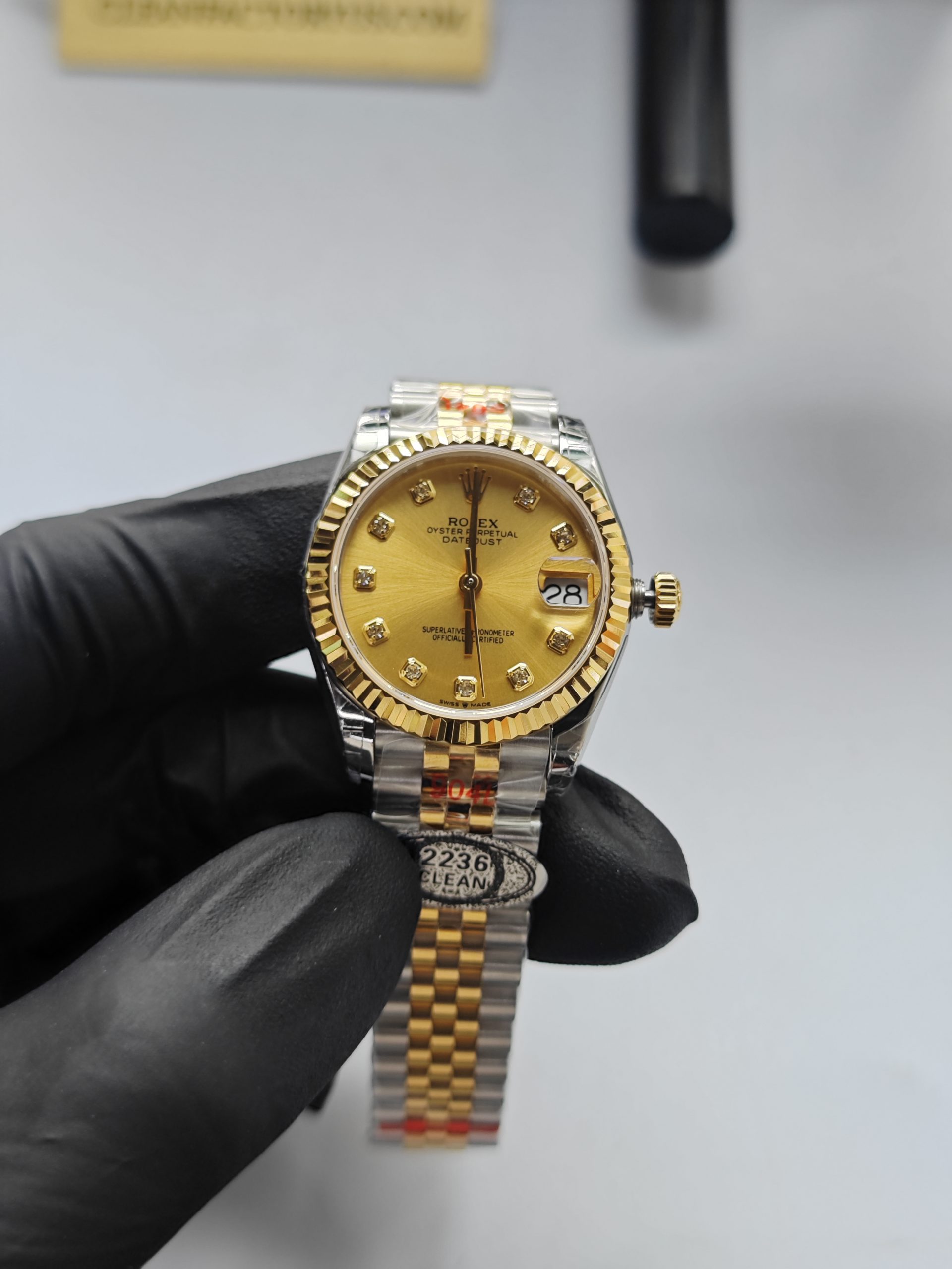 Clean Factory Rolex Lady Datejust 31mm 278273jubilee Two Tone Champagne Diamond Dial Gold Fluted Bezel Gold Wrapped 904l Steel Best Edition 2236 Movement