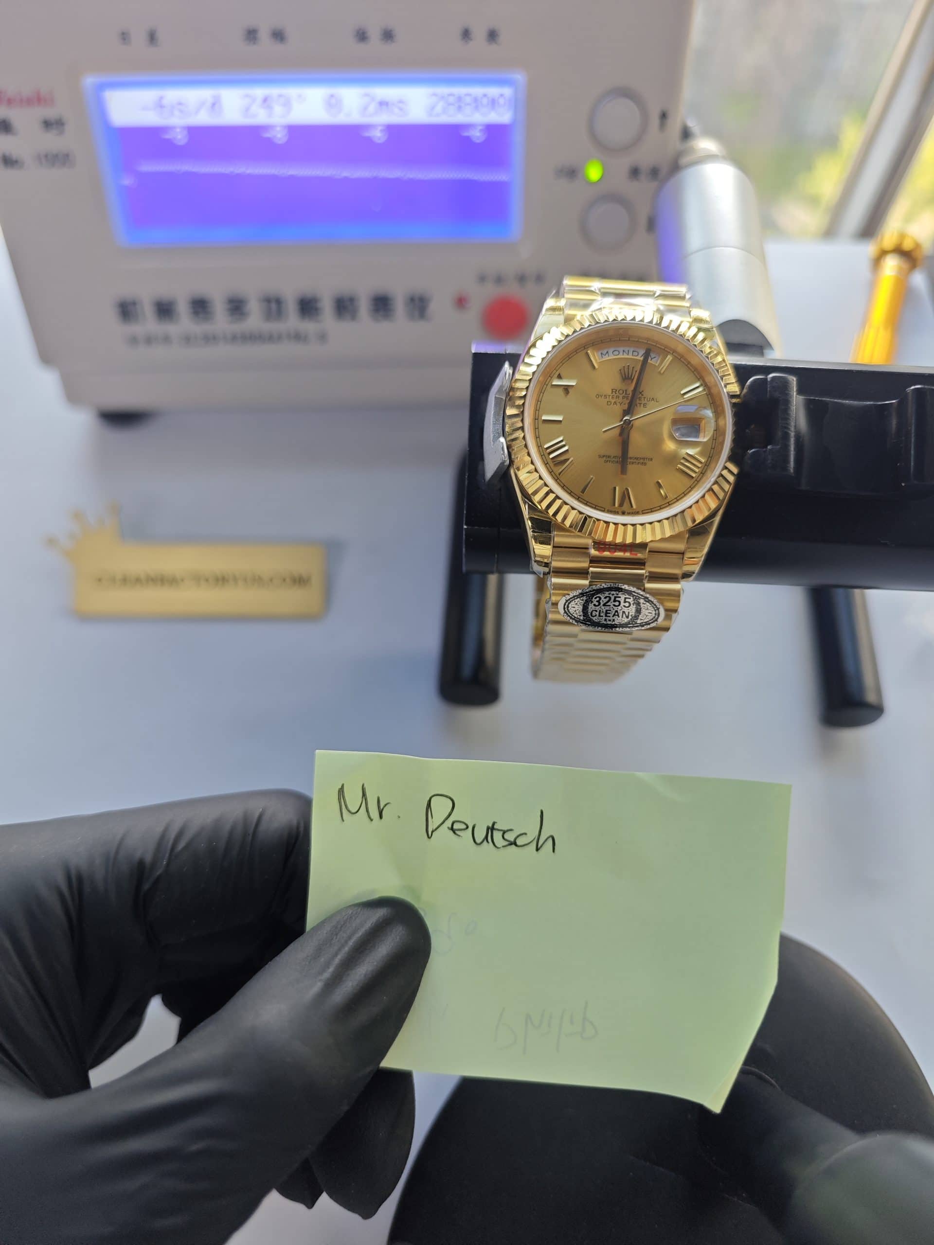 Clean Factory Day-Date 40mm 228238 President , Gold Dial, Gold Fluted Bezel