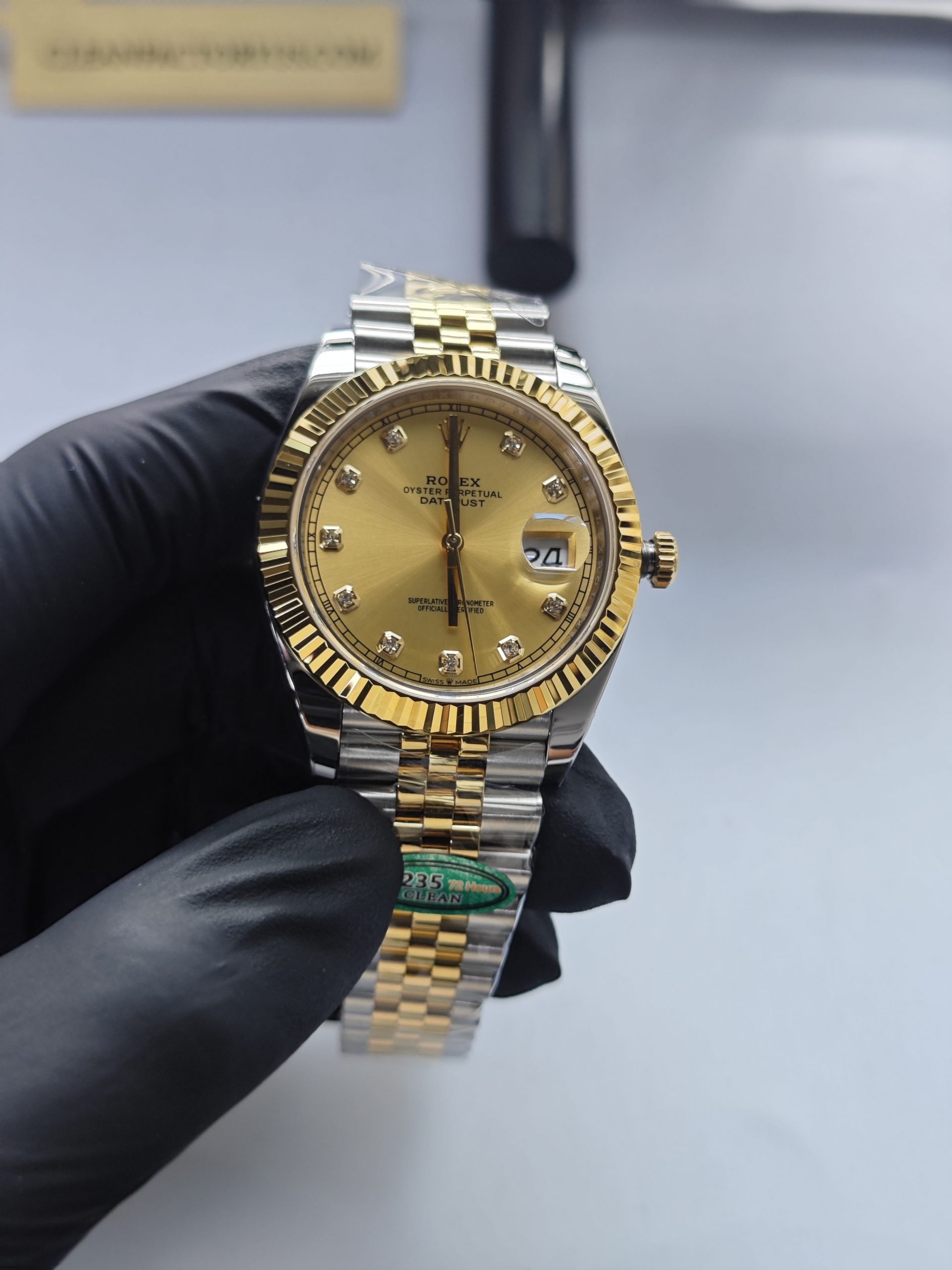 Clean Factory Datejust 41mm 126333Jubilee Two-Tone, Gold Diamond Dial, Gold Fluted Bezel