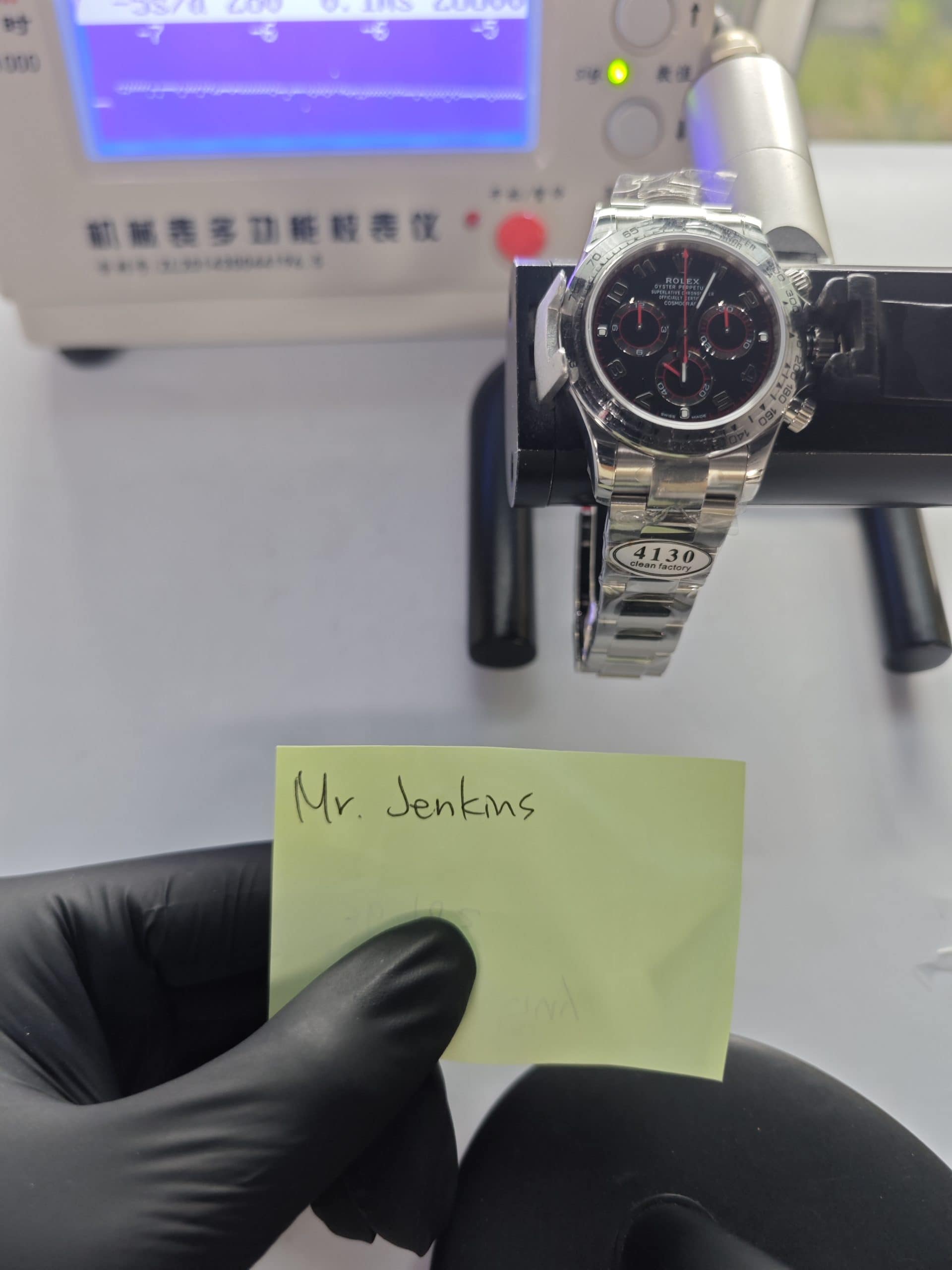 Clean Factory Daytona 116509 Black Dial, Red Hands Arabic Markers