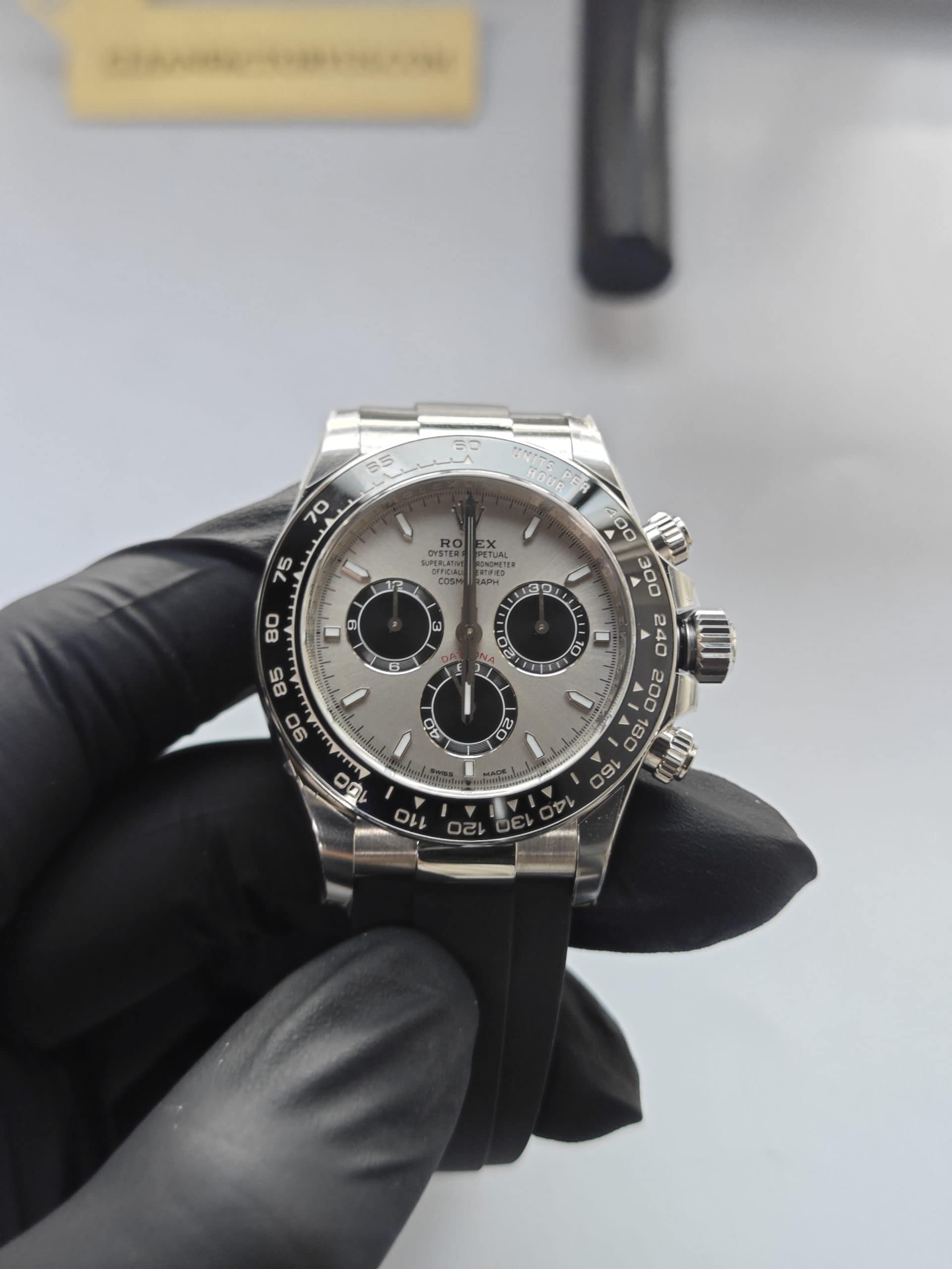 Clean Factory Rolex Daytona 126519ln Grey Panda Dial Rubber Strap Cerachrom Bezel 904l Steel Best Edition 4131 Movement
