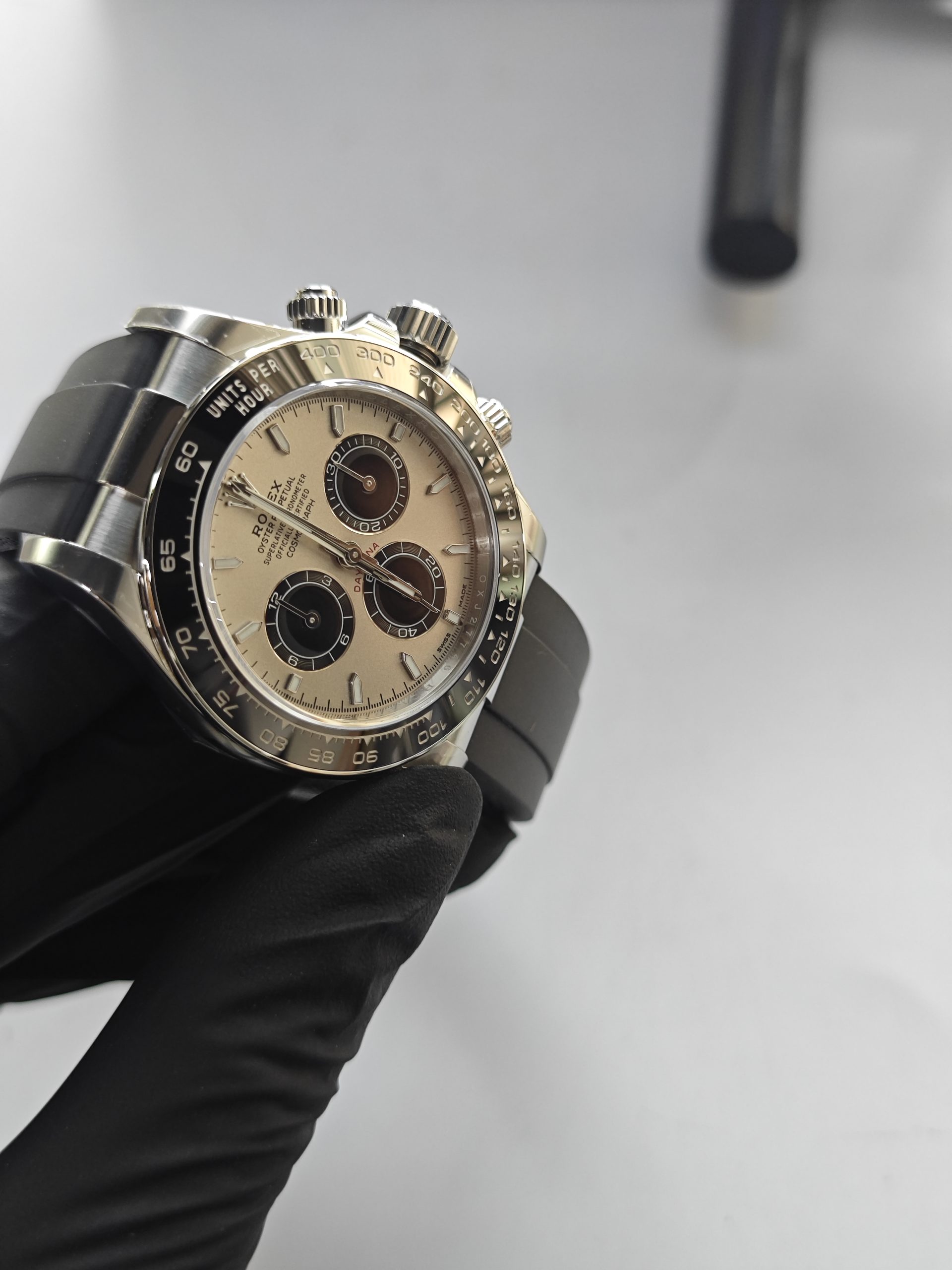 Clean Factory Rolex Daytona 126519ln Grey Panda Dial Rubber Strap Cerachrom Bezel 904l Steel Best Edition 4131 Movement