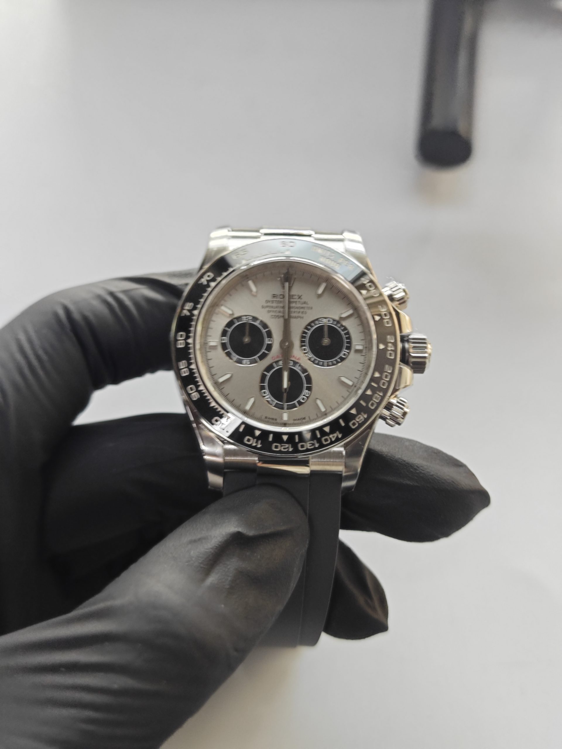 Clean Factory Rolex Daytona 126519ln Grey Panda Dial Rubber Strap Cerachrom Bezel 904l Steel Best Edition 4131 Movement