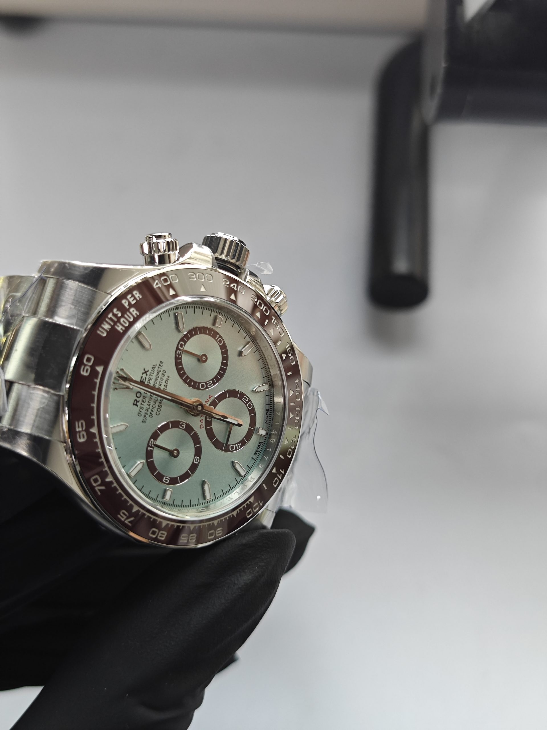 Clean Factory Rolex Daytona 126506 Ice Blue Dial,chestnut Brown Ceramic Bezel, Platinum wrapped, 904L Steel